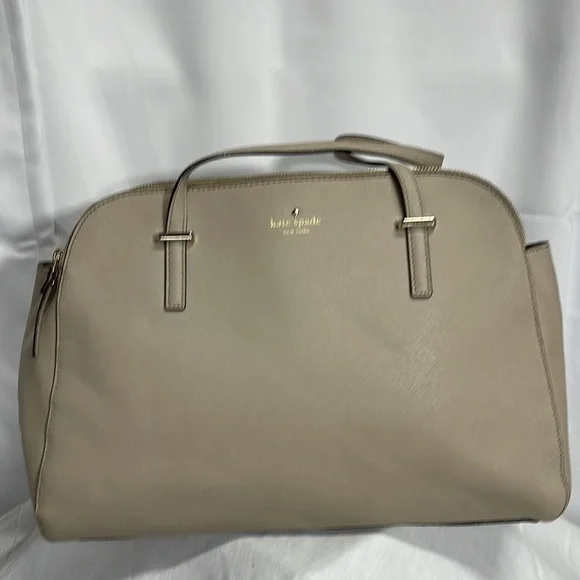 Kate Spade Leather Handbag Color Gray/Taupe - Picture 2 of 16